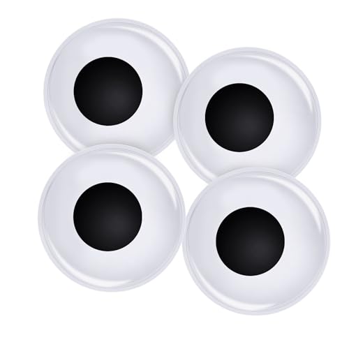 TOAOB 4 Stück Selbstklebend Wackelaugen Groß 150mm Runde Wiggle Googly Augen Kunststoff Puppe Augen Kulleraugen Selbstklebend Aufkleber für DIY Handwerk von TOAOB THE ONE AND ONLY BABY