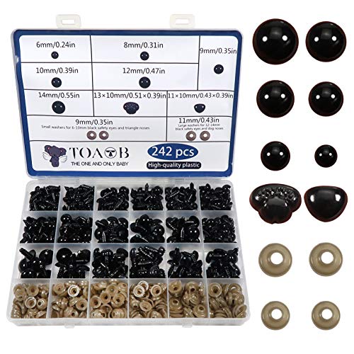 TOAOB 484 Stück 6 bis 14 mm Sicherheitsaugen aus Kunststoff und Sicherheit der Nase mit Kunststoff Unterlegscheiben für Handgelenke TOAOB 484 Stück 6 bis 14 mm Sicherheitsaugen aus Kunststoff und Sicherheit der Nase mit Kunststoff Unterlegscheiben für Handgelenke von TOAOB THE ONE AND ONLY BABY