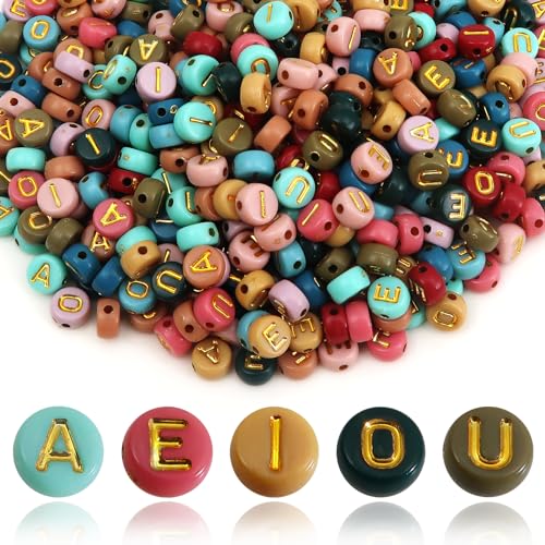 TOAOB 500 Stück 4x7mm Buchstabenperlen Vokale Bunte Buchstabenperlen A E I O U Rund Acryl Spacer Perlen für Schmuckherstellung TOAOB 500 Stück 4x7mm Buchstabenperlen Vokale Bunte Buchstabenperlen A E I O U Rund Acryl Spacer Perlen für Schmuckherstellung von TOAOB THE ONE AND ONLY BABY