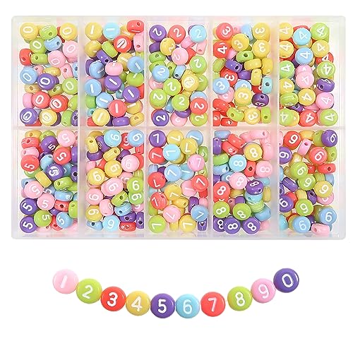 TOAOB 500 Stück Zahlen Perlen zum Auffädeln 4x7mm Arabische Ziffern Helle Farbe Bunte Zahlenperlen Mix 0 bis 9 Spacer Perlen für Schmuckherstellung TOAOB 500 Stück Zahlen Perlen zum Auffädeln 4x7mm Arabische Ziffern Helle Farbe Bunte Zahlenperlen Mix 0 bis 9 Spacer Perlen für Schmuckherstellung von TOAOB THE ONE AND ONLY BABY