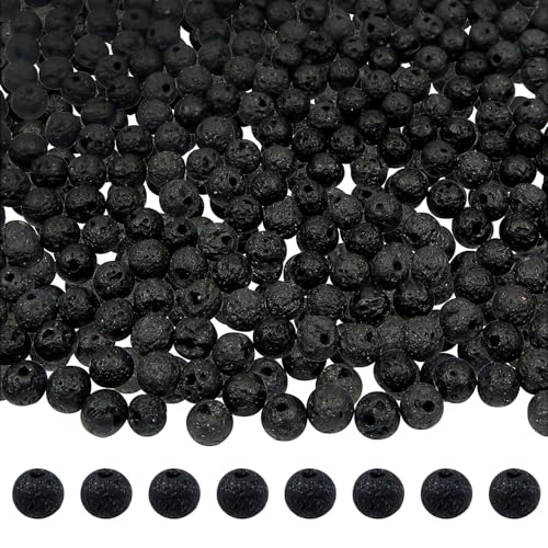 TOAOB 580 Stück 4 mm Schwarz Natürliche Lavasteine Runde Chakra Perlen für die Herstellung von Schmuck Zubehör Basteln Charms von TOAOB THE ONE AND ONLY BABY