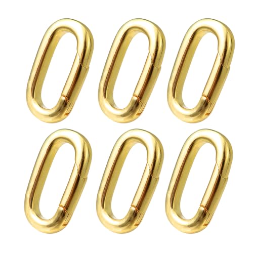 TOAOB 6 Stück Messing 18K Vergoldet Ovaler Federring Verschluss Karabiner Verbinder für Halsketten und Armbandverschlüsse DIY Schmuckherstellung TOAOB 6 Stück Messing 18K Vergoldet Ovaler Federring Verschluss Karabiner Verbinder für Halsketten und Armbandverschlüsse DIY Schmuckherstellung von TOAOB THE ONE AND ONLY BABY