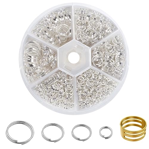 TOAOB 600 Stück Doppelverbindungsring aus Metall Silber offen Jump Rings Schmuckverbinder Linkskette 6 mm bis 12 mm mit Aufbewahrungsbox für Schmuckherstellung TOAOB 600 Stück Doppelverbindungsring aus Metall Silber offen Jump Rings Schmuckverbinder Linkskette 6 mm bis 12 mm mit Aufbewahrungsbox für Schmuckherstellung von TOAOB THE ONE AND ONLY BABY