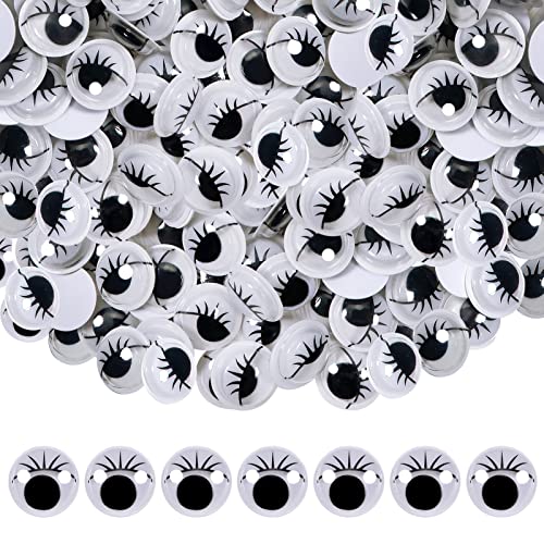 TOAOB 210 Stück Selbstklebend Wackelaugen mit Wimpern Runde Schwarz Weiß 10mm Kunststoff Augen für Scrapbooking Kunsthandwerk Zubehör von TOAOB THE ONE AND ONLY BABY