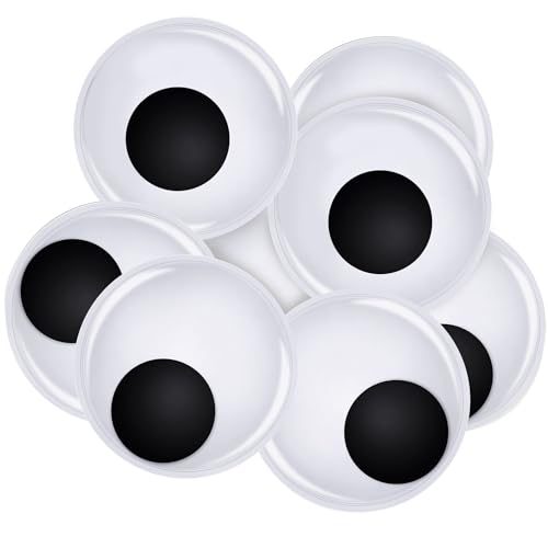 TOAOB 8 Stück Selbstklebend Wackelaugen Groß 100mm Runde Wiggle Googly Augen Kunststoff Puppe Augen Kulleraugen Selbstklebend Aufkleber für DIY Scrapbooking Handwerk von TOAOB THE ONE AND ONLY BABY