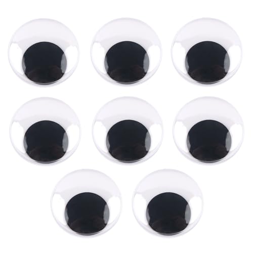 TOAOB 8 Stück Selbstklebend Wackelaugen Groß 50mm Runde Wiggle Googly Augen Kunststoff Puppe Augen Kulleraugen Selbstklebend Aufkleber für DIY Scrapbooking Handwerk von TOAOB THE ONE AND ONLY BABY
