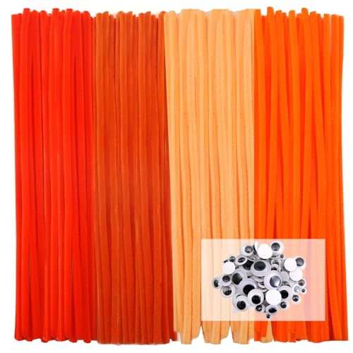 TOAOB Pfeifenreiniger 4 Verschiedene Orange zum Basteln 100 Stück Chenilledraht Pfeifenputzer Lang 30 cm X 6mm Pipe Cleaner Basteln für DIY Handwerksprojekte von TOAOB THE ONE AND ONLY BABY