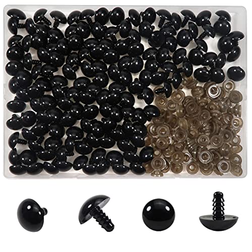 TOAOB Sicherheitsaugen aus Kunststoff, 150 Stück, 16 mm, Schwarz, mit Unterlegscheiben für Handgelenke TOAOB Sicherheitsaugen aus Kunststoff, 150 Stück, 16 mm, Schwarz, mit Unterlegscheiben für Handgelenke von TOAOB THE ONE AND ONLY BABY