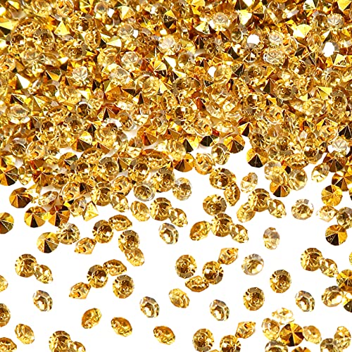 Toaob 5000 Stück 3 mm Gold Acryl-Kristalle, Diamanten, Tischstreuer, Konfetti, klare Strasssteine, für Tischdekoration, Hochzeit, Braut, Dekoration, Vasenperlen von TOAOB THE ONE AND ONLY BABY
