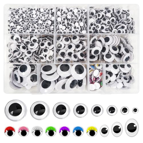 TOAOB 2460 Stück Wackelaugen Selbstklebende 5mm bis 25mm Rund Wiggle Googly Eyes Augen zum Aufkleben Kulleraugen Selbstklebend für DIY Scrapbooking Kunsthandwerk TOAOB 2460 Stück Wackelaugen Selbstklebende 5mm bis 25mm Rund Wiggle Googly Eyes Augen zum Aufkleben Kulleraugen Selbstklebend für DIY Scrapbooking Kunsthandwerk von TOAOB THE ONE AND ONLY BABY