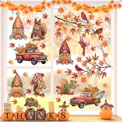TOARTI Herbst Fensteraufkleber,Thanksgiving Fensterdeko,Doppelseitige Kürbis Fenster Aufkleber für Wohnzimmer Schlafzimmer Kinderzimmer Küche Tür Deko TOARTI Herbst Fensteraufkleber,Thanksgiving Fensterdeko,Doppelseitige Kürbis Fenster Aufkleber für Wohnzimmer Schlafzimmer Kinderzimmer Küche Tür Deko von TOARTi
