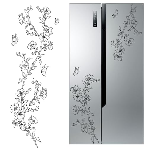 TOARTI Wandtattoo Blumenranken Schwarz Blumen Hibiskus Wandtattoo Wanddeko Blumenranke Aufkleber Sticker Wandaufkleber Hintergrund für Schlafzimmer Zuhause Dekoration Wohnzimmer von TOARTi