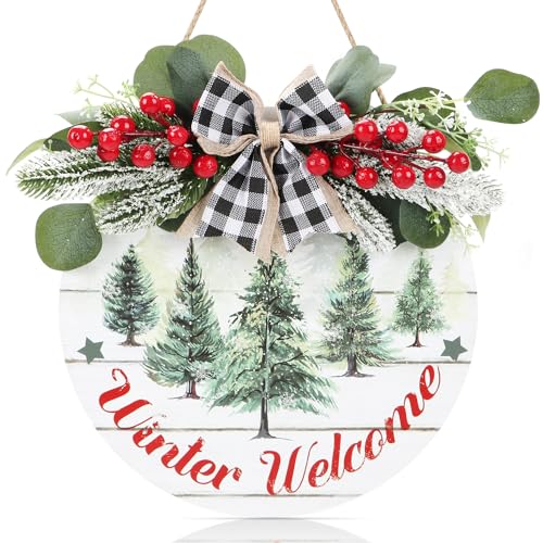 TOARTI Winter Welcome Sign for Front Door Decor Merry Christmas Wooden Welcome Door Sign for Xmas Pine Trees Winter Welcome Wooden Wreath Wall Hanging TOARTI Winter Welcome Sign for Front Door Decor Merry Christmas Wooden Welcome Door Sign for Xmas Pine Trees Winter Welcome Wooden Wreath Wall Hanging von TOARTi
