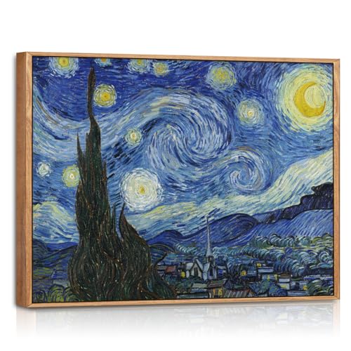 TOARTi Moderne Poster mit Rahmen - Van Gogh Starry Night,40x60cm Premium Bilder Set,Abstrakte Wandbilder für Wohnzimmer,Wanddeko für Schlafzimmer von TOARTi