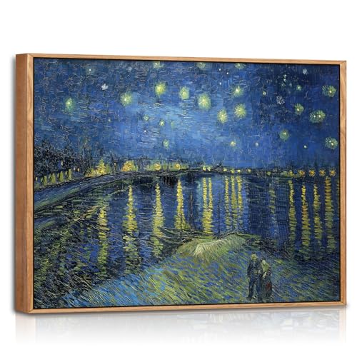 TOARTi Premium Poster,40x60cm Vincent Van Gogh Sternennacht über Poster mit Bordüren,Moderne Wandbilder Klassische Poster für Wohnzimmer Schlafzimme Abstrakt Bilder Minimalistisch Perfekte Geschenke von TOARTi