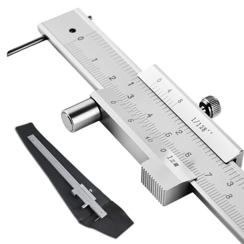 TOATELU Präzisions-Messschieber Edelstahl 0,1 mm | Anreiss Messschieber Streichmaß | Industrietauglicher Parallelanreisser mit Feststellschraube | IP54 Schutzklasse | Inkl. CE-Zertifizierung von TOATELU