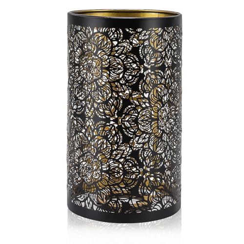 Lampenschirme aus Metall: TOATELU 12 x 12 x 20 cm Zylindrischer Runder Lampenschirm mit Blumenmuster Eisenzylinder Lampenschirm für Tischlampe und Stehlampe, Abnehmbarer Tischlampenschirm von TOATELU