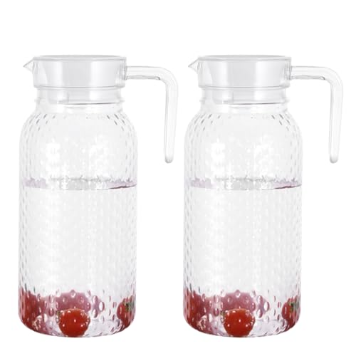 TOATELU 2 Stück Acryl Wasserkrug: 1L Klar Wasserkaraffe mit Deckel, Unzerbrechlicher Saftkrug, Hitzebeständiger Acrylkrug für Kalte und Heiße Getränke, für Limonade, Saft, Milch, Tee, BPA-Frei TOATELU 2 Stück Acryl Wasserkrug: 1L Klar Wasserkaraffe mit Deckel, Unzerbrechlicher Saftkrug, Hitzebeständiger Acrylkrug für Kalte und Heiße Getränke, für Limonade, Saft, Milch, Tee, BPA-Frei von TOATELU