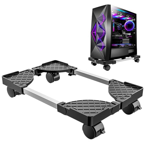 TOATELU CPU Ständer für PC: Aluminium Computer Desktop Ständer, Universal Einstellbare CPU Halterung mit 2 Feststellrädern und 2 360° Lenkrollen, für Desktop-Computer oder Computergehäuse(Schwarz) TOATELU CPU Ständer für PC: Aluminium Computer Desktop Ständer, Universal Einstellbare CPU Halterung mit 2 Feststellrädern und 2 360° Lenkrollen, für Desktop-Computer oder Computergehäuse(Schwarz) von TOATELU