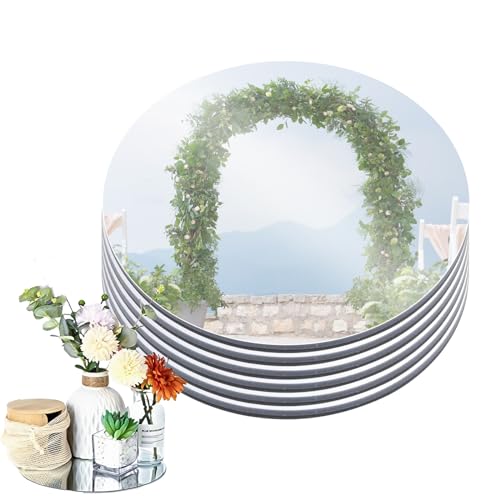 TOATELU Runde Spiegel Tabletts 6 Stück, Spiegel Tablett zum Dekorieren, Runder Spiegelteller Platte Acryl Glas, Spiegel Tabletts für Hochzeitstisch Tisch Tafelaufsätze, Home Dekoration (Ø20cm) von TOATELU