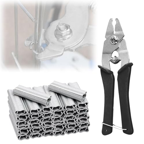 Wurstclipper Zaunzange Wurstclipper Clips, TOATELU Wurstclipper Zange mit 1200 Clips, Drahtbefestigungszange mit 1200 Drahtklammern für Matratzen Auto Kissen Sofas Zäune Pet Käfige von TOATELU