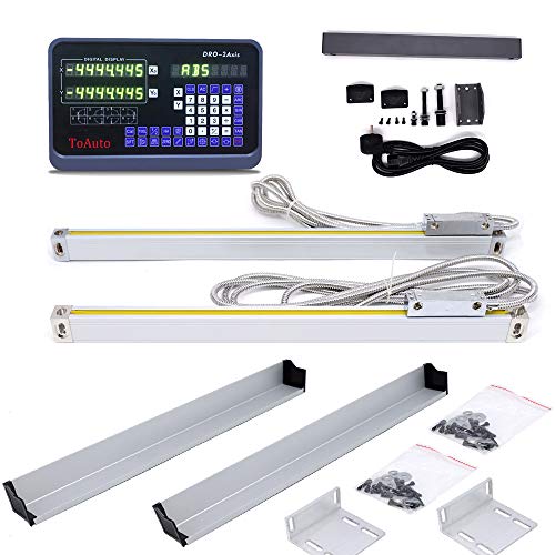 2-Achsen-Digitalanzeige, DRO-Anzeige mit Präzisionslinearskala , 5 μm, 50 ~ 1000 mm , für Fräsdrehmaschine EDM Maschine, 350mm+700mm, 1 von TOAUTO