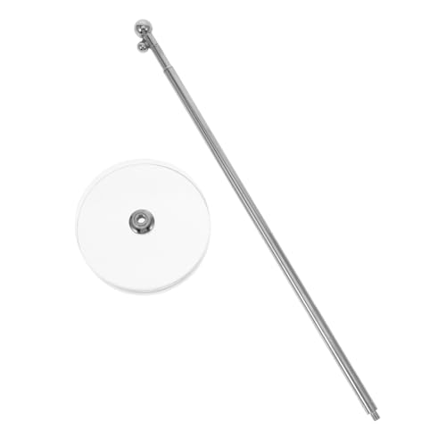TOBBOMEY 1 Stück Teleskopischer Flaggenständer mit Kristallsockel Tragbarer Tischfahnenhalter für Konferenzen und Veranstaltungen und für Schreibtisch Robustes Metalldesign von TOBBOMEY