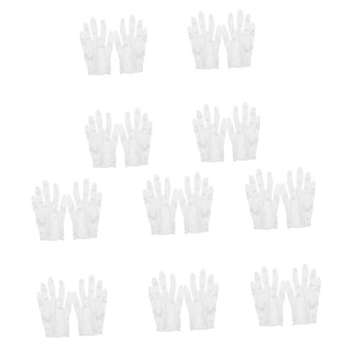 TOBBOMEY 10 Paare Weiße Antistatische Handschuhe Leichte Schützende Arbeitshandschuhe mit Fingerspitzen Wiederverwendbar Atmungsaktiv für Reinigung und Manuelle Tätigkeiten TOBBOMEY 10 Paare Weiße Antistatische Handschuhe Leichte Schützende Arbeitshandschuhe mit Fingerspitzen Wiederverwendbar Atmungsaktiv für Reinigung und Manuelle Tätigkeiten von TOBBOMEY