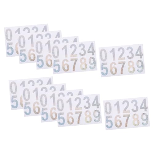 TOBBOMEY 10 Sätze Reflektierende Hausnummer Aufkleber Wasserdichtes Selbstklebende Uv-beständige Zahlenetiketten für Außenbereiche für Garage Briefkasten und Hausnummern Hohe von TOBBOMEY