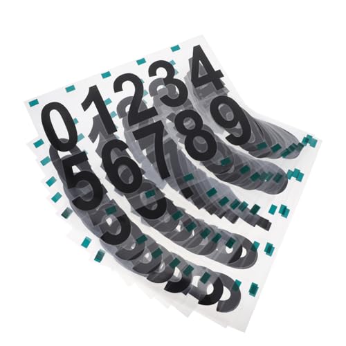 TOBBOMEY 10 Sätze Wetterfeste Selbstklebende Reflektierende Zahlenaufkleber Schwarz für Hausnummern Briefkästen Mülltonnen und Garagen Langlebig Sichtbar bei Nacht Outdoor Geeignet von TOBBOMEY