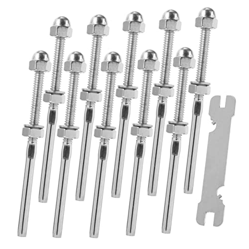 TOBBOMEY 10 Stück Kabelgeländer Spannsystem Wetterfeste Deck Railing Hardware für Einfache Installation und Hohe Stabilität TOBBOMEY 10 Stück Kabelgeländer Spannsystem Wetterfeste Deck Railing Hardware für Einfache Installation und Hohe Stabilität von TOBBOMEY