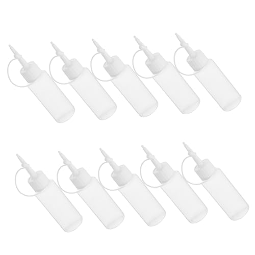 TOBBOMEY 10 Stück Präzisions Nadelspitzen Quetschflaschen Ldpe für Kleber Gel und Flüssigkeiten Lösung für DIY Projekte und Arbeiten Lebensmittelechte Kunststoffflaschen mit Sicherem von TOBBOMEY