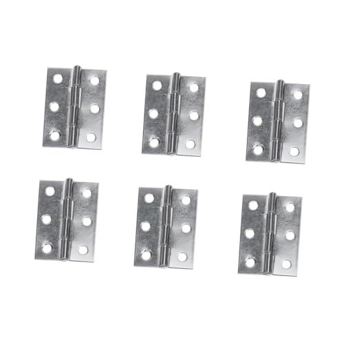 TOBBOMEY 10 Stück Teiliges Edelstahl Schranktüren Scharnierset Langlebig Silber für Schmuckkästchen Modellbau Aufbewahrungsboxen mit Bohrloch Einfache Montage von TOBBOMEY