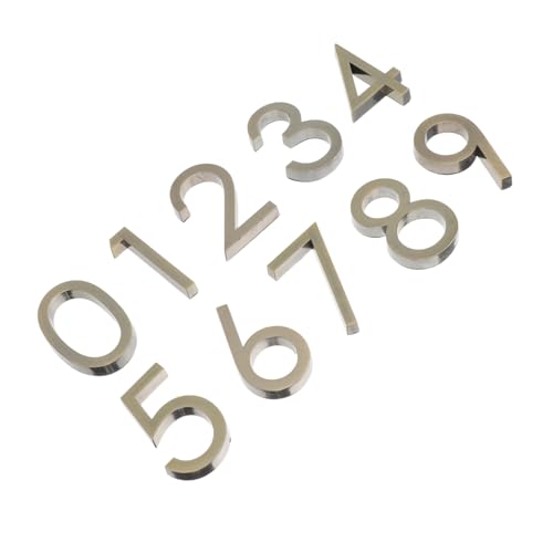 TOBBOMEY 10 Stück Teiliges Metall für Tür Briefkasten Hotel Büro Selbstklebend Rostfrei Wetterbeständig Moderne Adresse Einfache Montage von TOBBOMEY