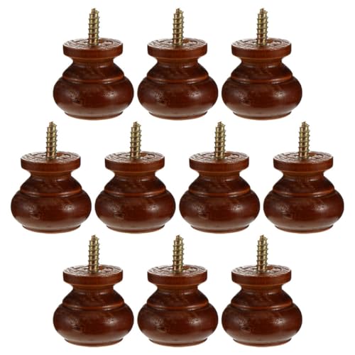 TOBBOMEY 10 Stück Teiliges Runde Massivholz Möbelgriffe mit Selbstschneidender Schraube Runde Möbelknöpfe für Schränke Kleiderschränke Einfache Montage Natürliche Holzmaserung Langlebig von TOBBOMEY