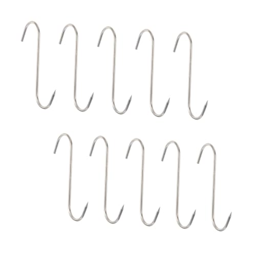 TOBBOMEY 10 Stück Teiliges S förmige Fleischhaken aus Edelstahl Scharfes Ende für Problemloses Aufhängen von Schwein Schinken Huhn Lamm Rind zum Grillen und Räuchern Küche TOBBOMEY 10 Stück Teiliges S förmige Fleischhaken aus Edelstahl Scharfes Ende für Problemloses Aufhängen von Schwein Schinken Huhn Lamm Rind zum Grillen und Räuchern Küche von TOBBOMEY