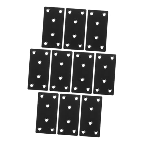 TOBBOMEY 10 Stück Teiliges Schwarze Flache Metallverbinder für Holzregale und Schränke Stabile Mending Platten mit Löchern für Einfache Montage und Hohe Belastbarkeit von TOBBOMEY