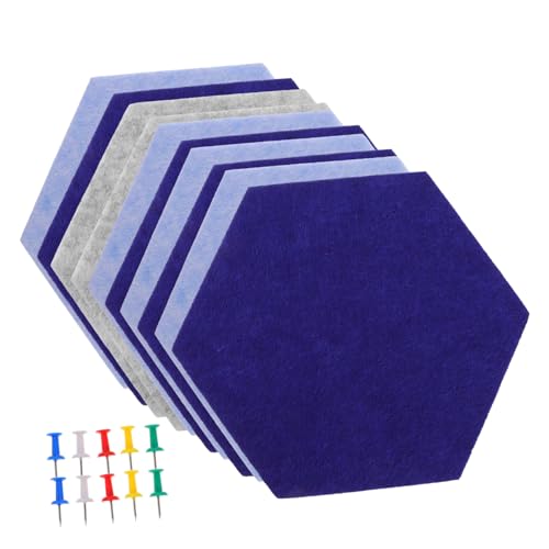 TOBBOMEY 10 Stück Teiliges Sechseckiges Filz Selbstklebend Wanddeko Bulletin Board für Büro Kinderzimmer Memo Notiztafel Praktische Wandfliesen von TOBBOMEY