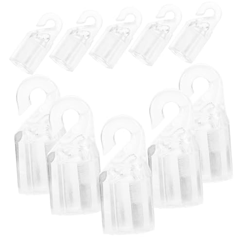 TOBBOMEY 10 Stück Teiliges Transparente Gardinenhaken aus Pom Kunststoff Einfache Installation Passend für Jalousien und Kunststoff blindstangen Praktische Wandhaken für Vorhangstangen von TOBBOMEY