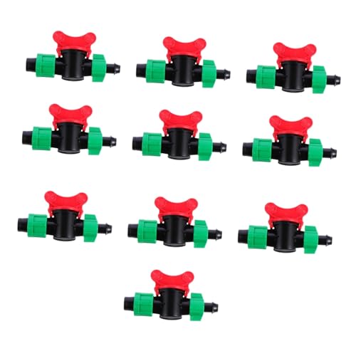 TOBBOMEY 10 Stück Teiliges Tropfbewässerungs Ventil mit Doppelverschluss Langlebige PVC PE Verbindung für Bewässerungssysteme Sicheres Stecksystem für Tropfbänder Gartenzubehör von TOBBOMEY
