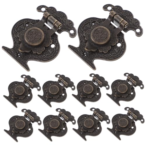 TOBBOMEY 10 Stück Teiliges Vintage Hasp Latch aus Langlebiger Zinklegierung Antik Beschichteter Möbelverschluss für Schmuck und Holzkisten Rostfrei Einfache Montage mit Schrauben von TOBBOMEY