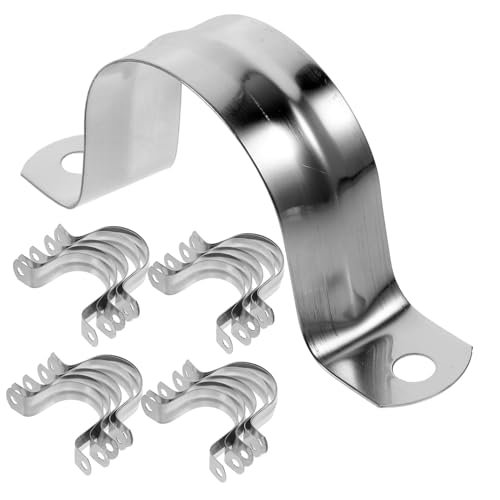 TOBBOMEY 100 Stück U Förmige Rohrschellen aus Edelstahl Schwere Metallklemmen für Kabel und Schläuche Robustes U Rohrbefestigungsset für Draht und Schlauchmontage Innen und Außen von TOBBOMEY