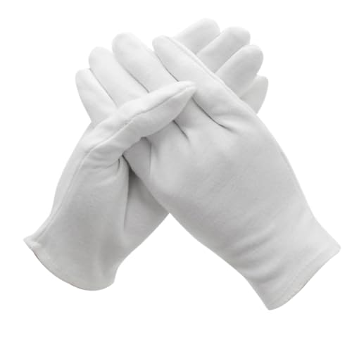 TOBBOMEY 12 Paar Weiße Baumwollhandschuhe Arbeitshandschuhe Mittelstark Verstärkt Strapazierfähig für Gewerbe Garten Reinigung Schmuckinspektion Schützt vor Verschmutzung und Verletzungen TOBBOMEY 12 Paar Weiße Baumwollhandschuhe Arbeitshandschuhe Mittelstark Verstärkt Strapazierfähig für Gewerbe Garten Reinigung Schmuckinspektion Schützt vor Verschmutzung und Verletzungen von TOBBOMEY