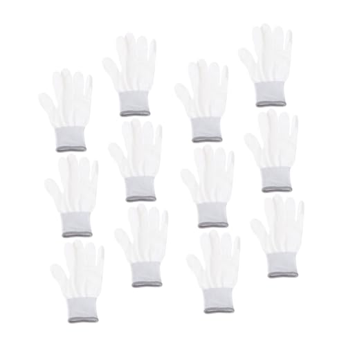 TOBBOMEY 12 Paare Nylon Antistatik Handschuhe mit Pu beschichtung Rutschfest Verschleißfest Ergonomisch Leichter Schutz für Elektronikmontage PC bau Reparatur und Präzisionsarbeit Graue von TOBBOMEY