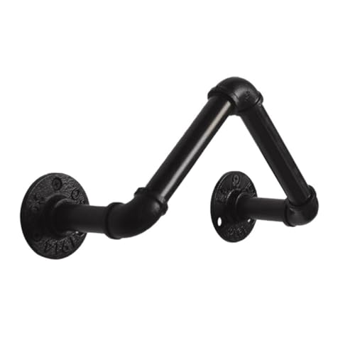 TOBBOMEY Eisen Weinregal Vintage Wandhalterung Rohr Regalhalter Industrieller Stil Stabil und Langlebig für Weinflaschen und Dekoration von TOBBOMEY
