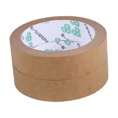 TOBBOMEY 2 Rollen Kraftpapier Klebeband Selbstklebend Verpackungsband Schreibbar Stark Langlebig Für Pakete Umzugskartons Versand Stabil von TOBBOMEY