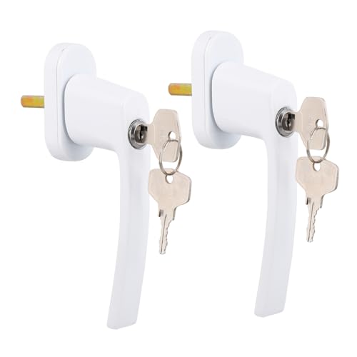 TOBBOMEY 2 Sätze Abschließbarer Aluminiumlegierung Fenstergriff mit Dickem Zinklegierungsfuß Komfortabel Langlebig Installieren Geeignet für Kipp Drehfenster Praktische Zufällige Farbe von TOBBOMEY