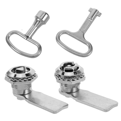 TOBBOMEY 2 Sätze Metall schrankschloss mit Schlüssel Flach Dreieckig Robustes Zylinderschloss für Verteilerkasten Briefkasten Werkzeugkasten Vielseitig Einsetzbar Sicheres Ersatzschloss von TOBBOMEY