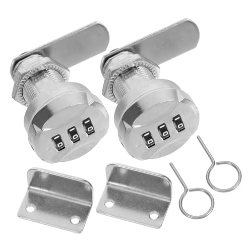 TOBBOMEY 2 Sätze Zinklegierung Zahlenkombinationsschloss für Schubladen Möbel Briefkästen Kompakt Verschleißfest Vielseitig für Schrank Aktenschranktüren Geeignet für Büro und Zuhause von TOBBOMEY