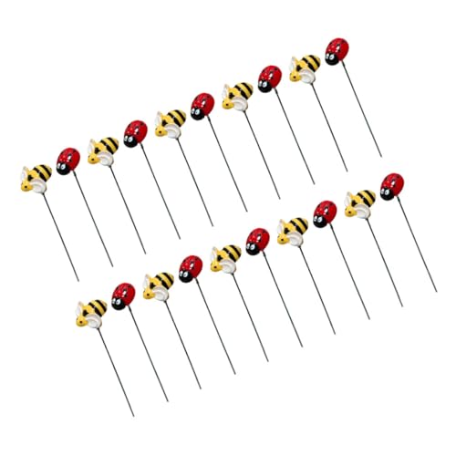 TOBBOMEY 2 Satz Gartenstecker Set mit Bienen und Marienkäfern Wetterfeste Deko für Pflanzen Töpfe und Blumenbeete Teiliges Set für Frühlingshafte Garten und Terrassengestaltung von TOBBOMEY